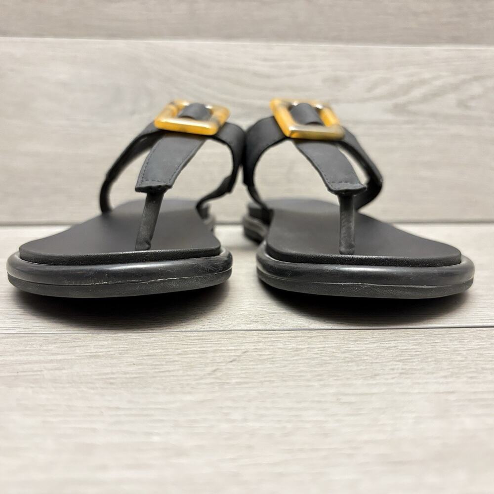 OluKai La'i T-Bar Sandals Black Slingback Tortoiseshell Buckle Sandal Size 8 - Picture 5 of 11